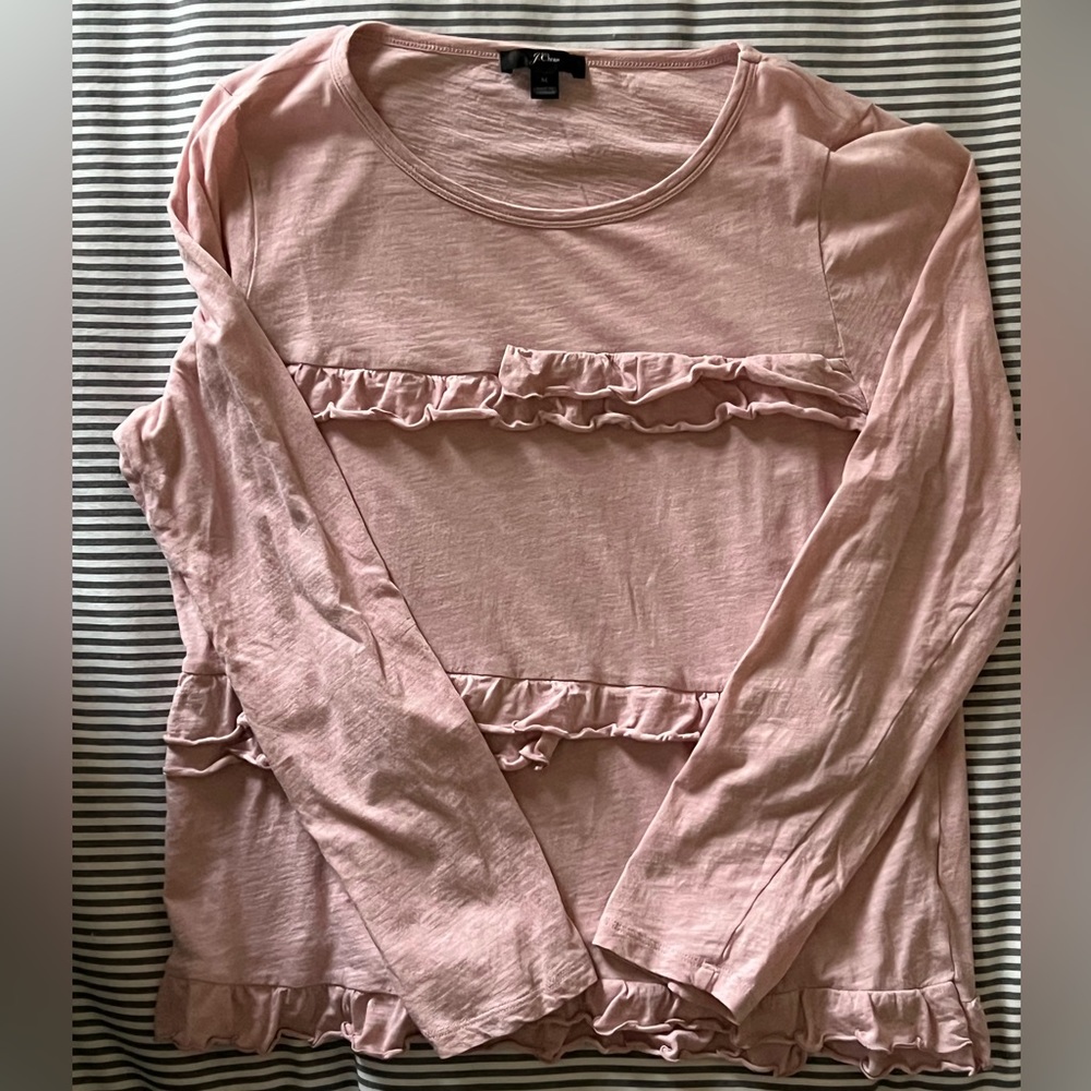 J. Crew long sleeve ruffle tee